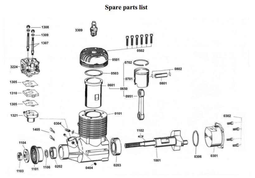 Rear bearing para motor 35/40 cc
